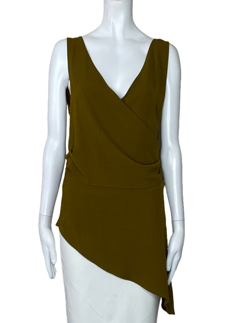 Blusa Zara Sin Mangas Cuello V Verde - Talla S