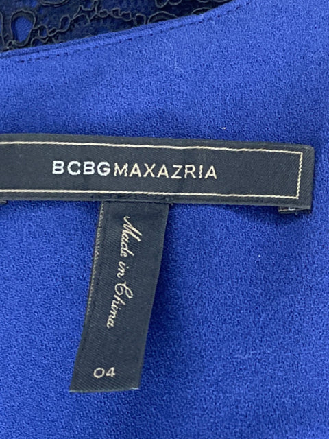 Vestido BCBG Encaje Recto Azul-Talla 4