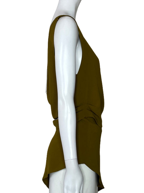 Blusa Zara Sin Mangas Cuello V Verde - Talla S