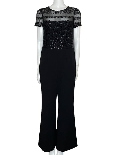 Mono Adrianna Papell Lentejuelas Negro-Talla 10