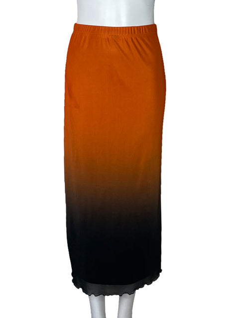 Falda Tesoro TPS Fluida Midi Naranja - Talla S