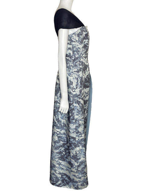 Mono Kay Unger Thru Jumpsuit Azul-Talla 12