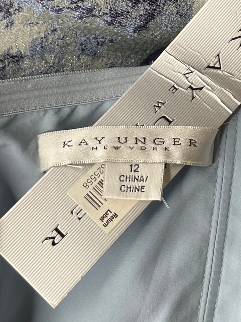 Mono Kay Unger Thru Jumpsuit Azul-Talla 12