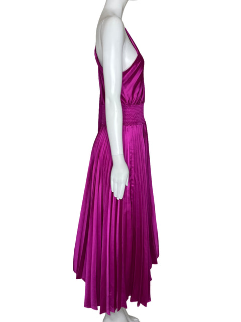 Vestido Luxxel Plisado Fucsia -Talla L