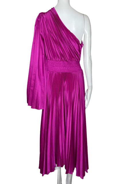 Vestido Luxxel Plisado Fucsia -Talla L