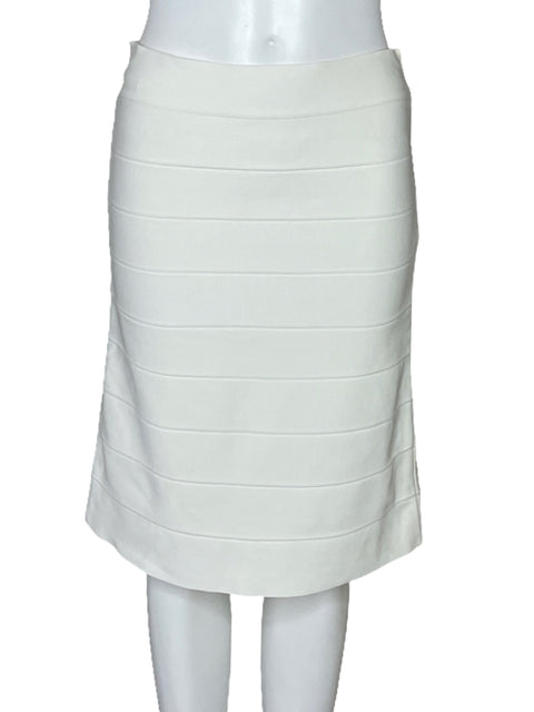 Falda BCBG Fruncido Midi Blanco-Talla L