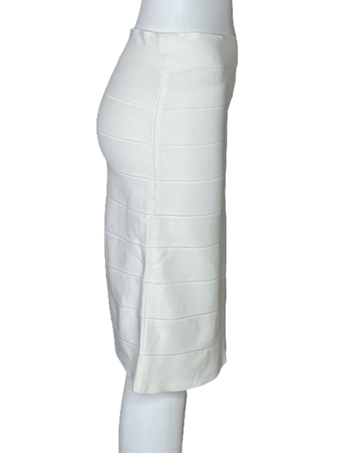 Falda BCBG Fruncido Midi Blanco-Talla L