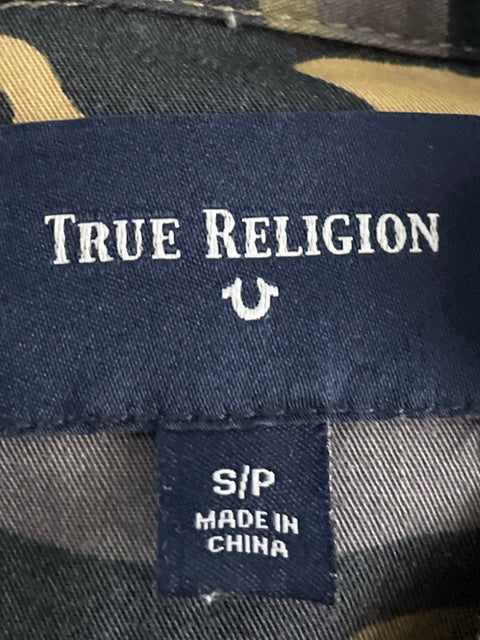 Camisa TrueReligion Camiflada Tachas Verde-Talla S