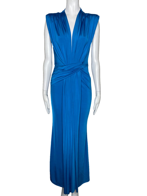 Vestido Cameo Drapeado Azul - Talla S