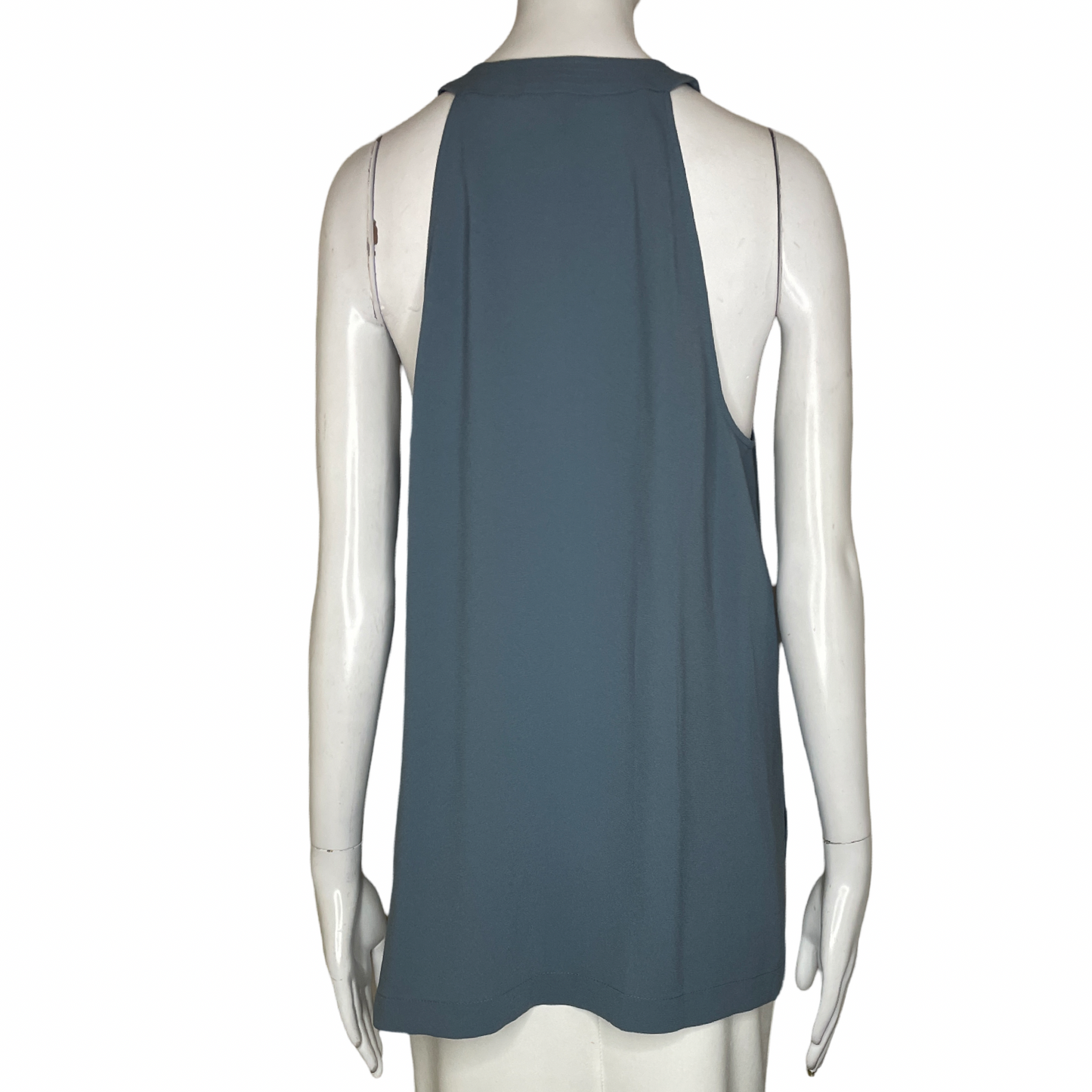 Blusa BCBGMAXAZRIA Cuello V Cordones Azul - Talla S