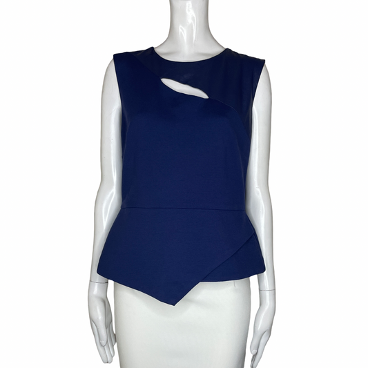 Blusa BCBGMAXAZRIA Sin Mangas Zipper Azul - Talla M