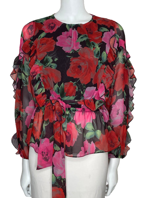 Blusa River Island Vuelos Floral Rojo-Talla 6