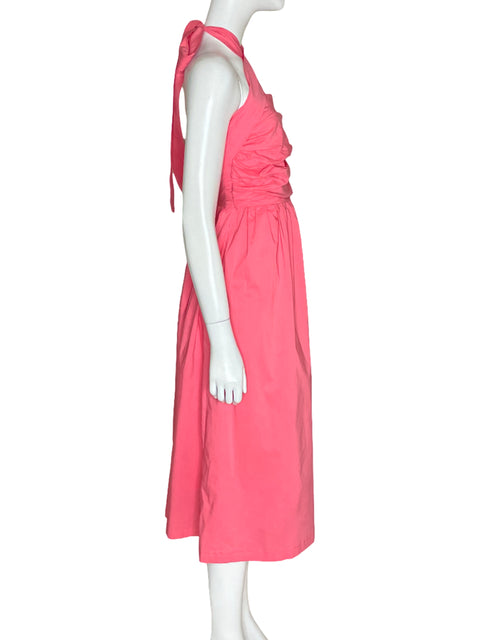 Vestido TUONG Tailor Midi Drapeado Rosado-Talla S