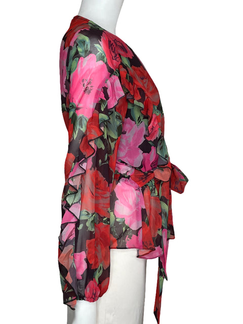 Blusa River Island Vuelos Floral Rojo-Talla 6