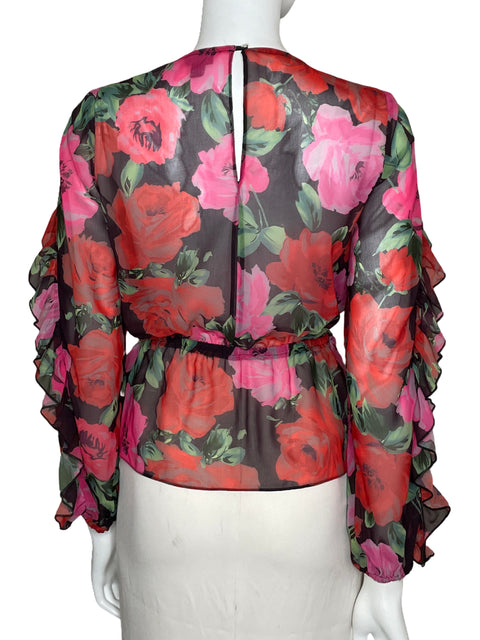 Blusa River Island Vuelos Floral Rojo-Talla 6