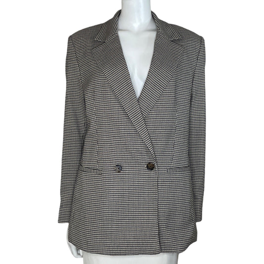 Blazer Mango Estampado Clásico Gris-Talla L