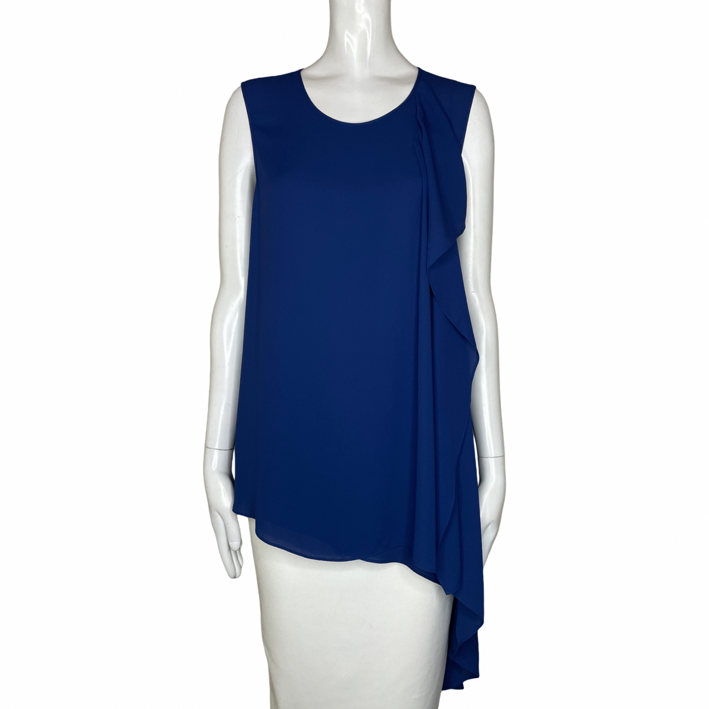 Blusa BCBGMAXAZRIA Sin Mangas Vuelos Azul - Talla M