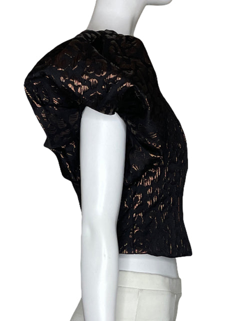Blusa DO + BE Mangas Puff Brillante Negro - Talla M