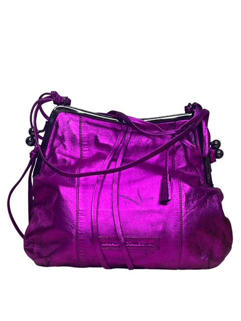 Bolso Maxazriaco Colecction Metalizado Tiras Rosado-Talla S