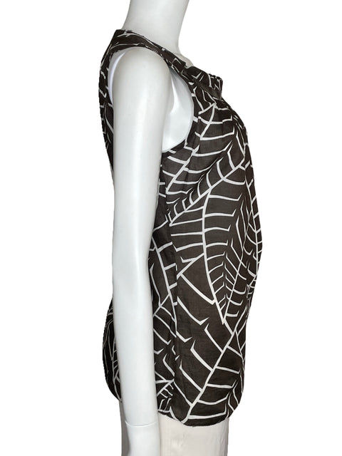 Blusa Tory Burch Print Sin Mangas Marrón-Talla 6