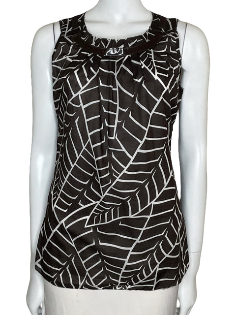 Blusa Tory Burch Print Sin Mangas Marrón-Talla 6