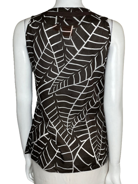 Blusa Tory Burch Print Sin Mangas Marrón-Talla 6