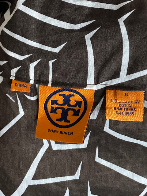 Blusa Tory Burch Print Sin Mangas Marrón-Talla 6