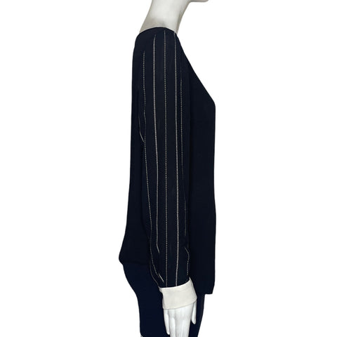 Blusa Loft Mangas Rayas Negro-Talla S
