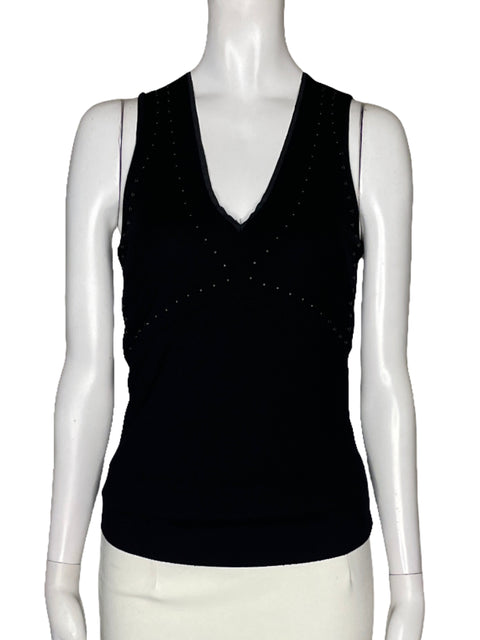 Blusa Zara Tachas Sin Mangas Negro - Talla M