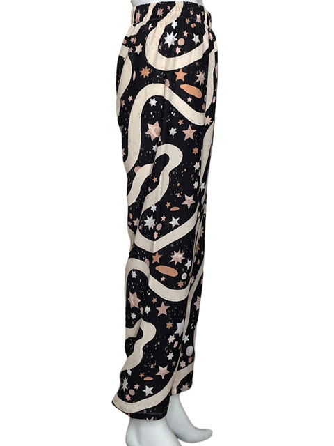 Pantalón Lobo.Rosa Valeria Negro-Talla S