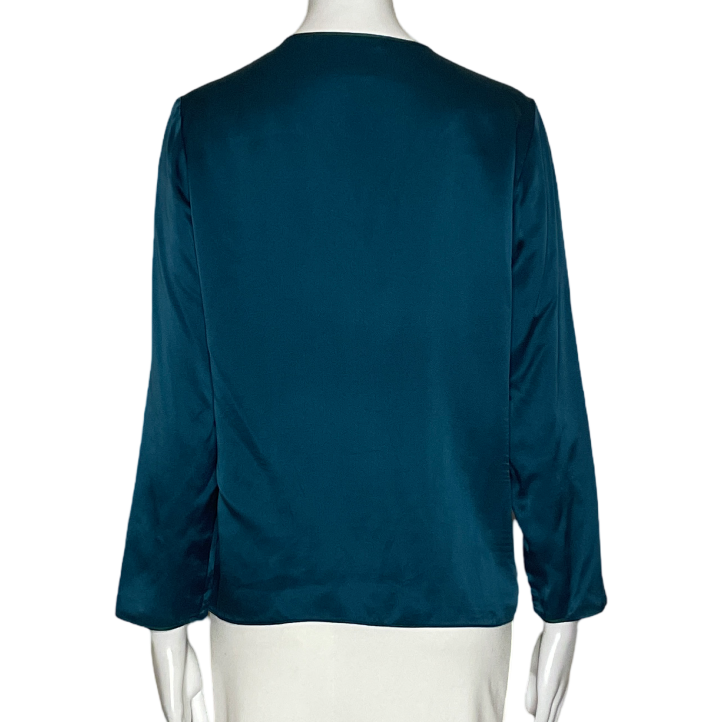 Blusa Massimo Dutti Fluida Satinada Azul-Talla 4