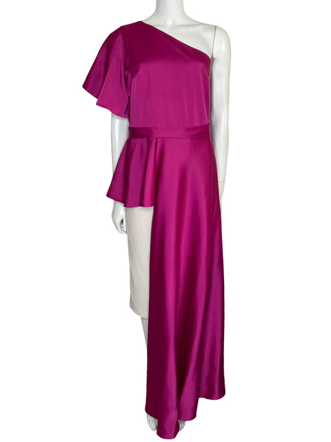 Blusa Johanna Maldonado One Shoulder Satinada Rosado-Talla XL