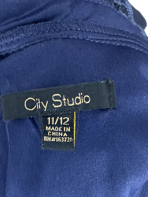 Vestido City Studio Tull Tiras Azul-Talla 11