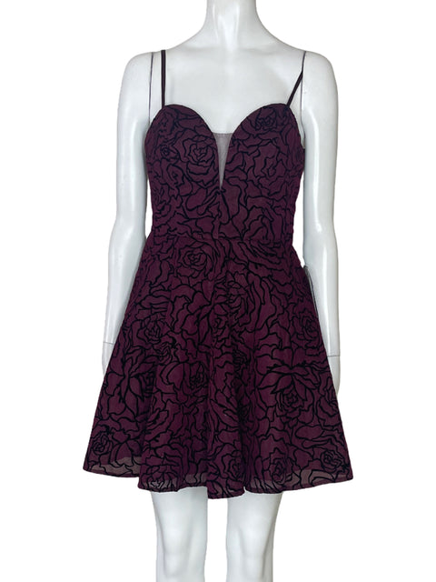 Vestido B.Darlin Rosas Tiras Rojo-Talla 5