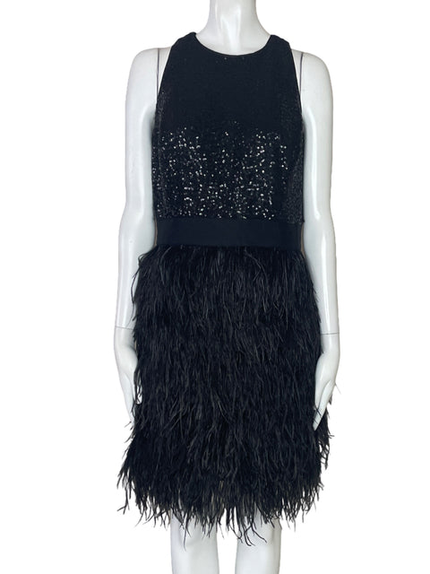 Vestido Milly Pluma Lentejuela Negro-Talla 8