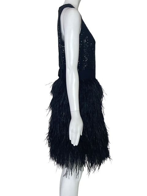 Vestido Milly Pluma Lentejuela Negro-Talla 8