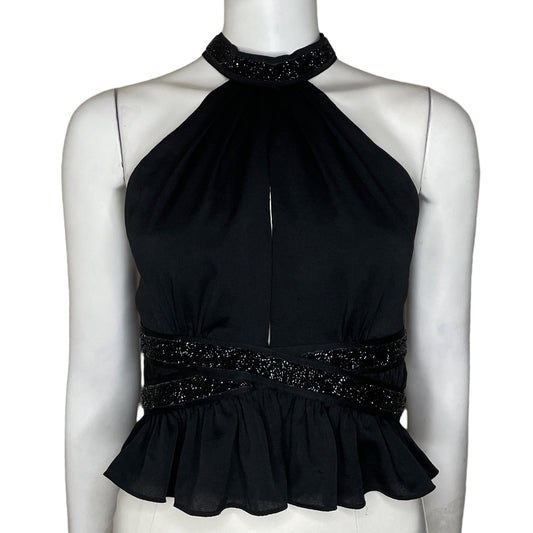 Top Express Pedrería Halter Negro-Talla 4