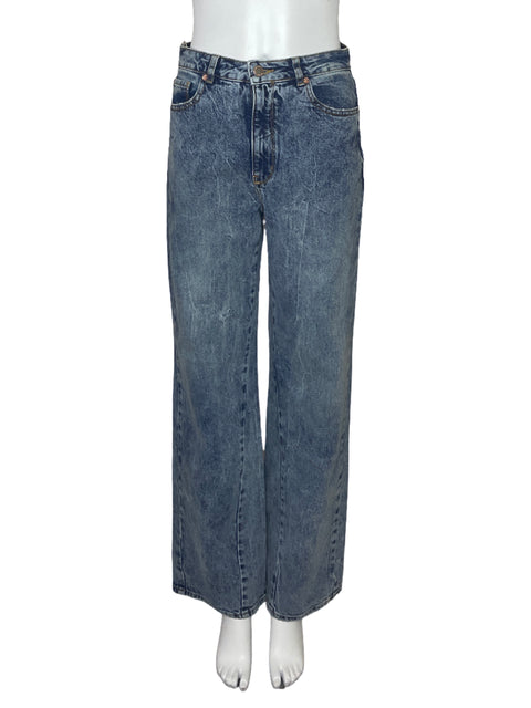 Pantalon Naf Naf Denim Flare Azul-Talla 8