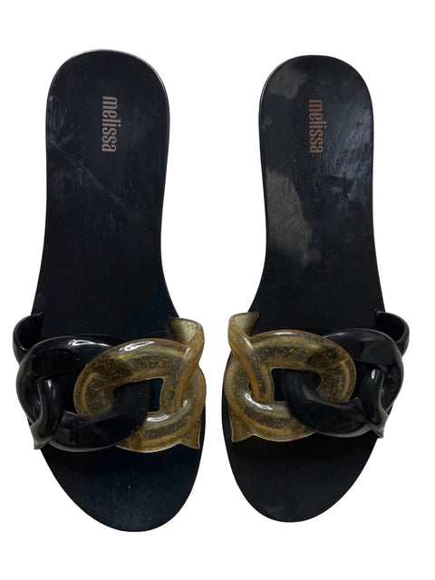 Calzado Melissa Jelly Chain Negro - Talla 9