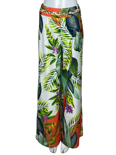 Pantalón Lizette Collection Estampado Tropical Blanco-Talla S