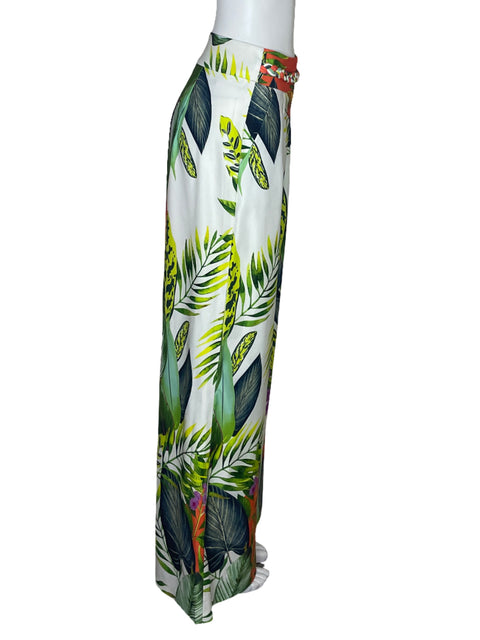 Pantalón Lizette Collection Estampado Tropical Blanco-Talla S