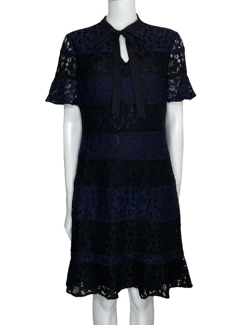 Vestido Julia Jordan Enaje Bicolor Negro-Talla 14