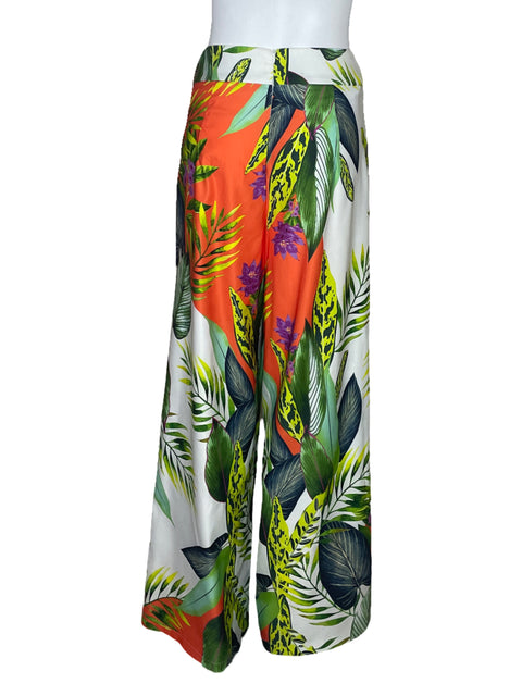 Pantalón Lizette Collection Estampado Tropical Blanco-Talla S