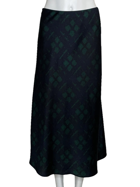 Falda J. Crew Midi Estampada Azul-Talla M