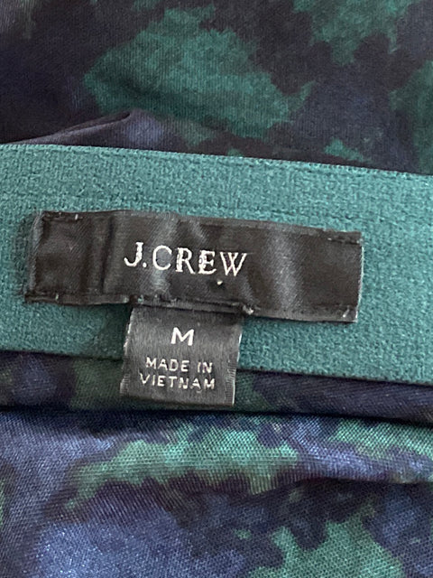 Falda J. Crew Midi Estampada Azul-Talla M
