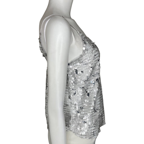 Top Sugar + Lips Lentejuelas Tiras Plateado-Talla 
XS