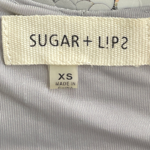 Top Sugar + Lips Lentejuelas Tiras Plateado-Talla 
XS