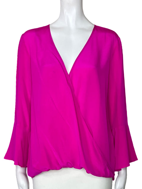 Blusa Amanda Uprichard Fucsia Mangas Larga - Talla M