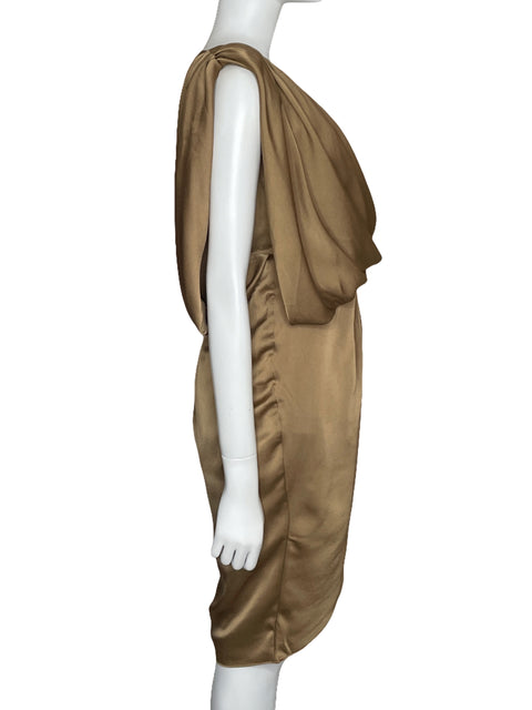 Vestido Do+Be Mini One Shoulder Marrón-Talla S