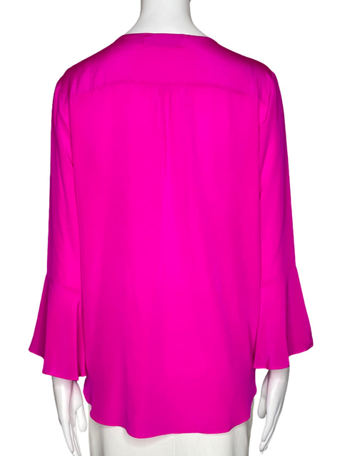 Blusa Amanda Uprichard Fucsia Mangas Larga - Talla M